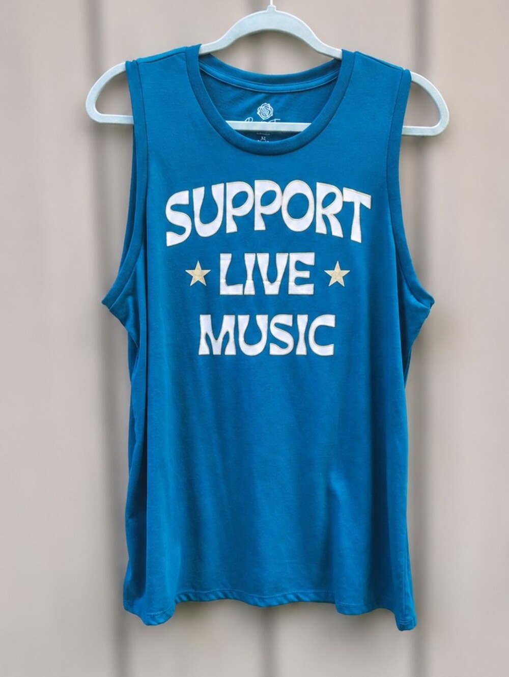 Support Live Music Blue Kids Muscle Tee